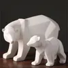 simple blanc abstrait géométrique ours polaires sculpture ornements décorations pour la maison modernes cadeau artisanat ornementation statue T200331300a