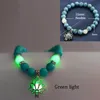 Bracciale in pietra naturale Yoga Healing Luminoso bagliore nel braccialetto scuro Bracciale con perline di fascino di loto per uomo Donna Preghiera Buddismo 6 colori