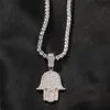 18K Iced Out Anhänger Halskette Gold versilbert Diamant CZ Stein Hip Hop Schmuck