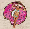 Lato 150 cm Mikrofibry Round plażowy Ręcznik Gruba Pizza Burger Czaszka Lody Lody Strawberry Poduszka Mata Swimsuit Wrap Ręcznik Szal