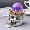 Vintage Crown Skull Crystal Ball Stand Base Decor Sphere Skull Sphere Base