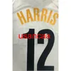 All embroidery 7 styles 12# HARRIS 2021 season white basketball jersey Customize men's women youth add any number name XS-5XL 6XL Vest