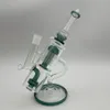 Nytt unikt glas Bong Clear Hookahs Pipe Recycler DAB Rig Comb och Inline PERC OLJE RIGS 14.5mm Joint Bongs Vattenrör Percolator