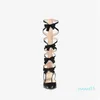 Sandals Spring Fashion Strange Style Heel Butterfly-Knot Decoration Knee High Boots Open Toe Cut-outs 2115