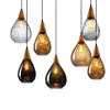 Hängslampor moderna glasbelysning vatten dropp lampskärmslampa led hängande tak fixtur för kök café bar matsalrum