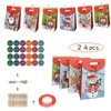 Christmas Decorations Advent Calendar Reusable Paper Candy Bag , 1-24 Number Stickers Children Gift Festival Products