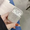 Mini portable for apple AirPods charger Case Luxury Glitter 3D Diamond Earphone Cover Bling Hard Protect