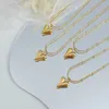 Never Fading Stainless Steel Simple heart Pendant Necklaces Gold Plated Classic Style Logo Printed Women Designer Jewelry8781630