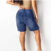 Y2K Plus Size Sexy Blue Hollow Out Denim Bermudas 4XL Summer Women Ripped Tassel Short Jeans Lace Up Bandage Distressed Shorts 210629