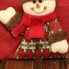 Forniture per giocattoli di Natale Sacchetto regalo di Babbo Natale Sacchetti di caramelle Fiocco di neve Croccante con coulisse Buon Natale Decorazioni per regali per la casa 0588