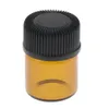 100 packar liten eterisk oljekåpa Parfymflaska Amber glasflaskor med kontakt och kepsens detaljhandel