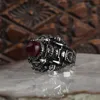 Cluster Rings Cami Model Amber Stone Silver Men's Ring Rita22