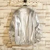 Mens windbreaker jackor nattklubb scen sångare kostym streetwear hajuku hip hop jacka guld silver mode höst män solid x0621