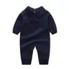 New Arrival 2 Colors Cotton Rompers Baby Kids Climbing High Quality Long Sleeves Turn-down Collar Cartoon Bee Romper