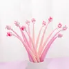 Stylos en gel 48 pcs / lot kawaii pendable rose stylo mignon 0,5 mm encre noire signature promotionnelle office scolaire