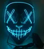 Halloween Mask Led Maske Light Up Party Masks Neon Maska Cosplay Mascara Horror Mascarillas Glöd i Dark Masque V för Vendetta 211216