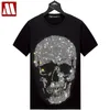 Casual Skulls T-shirt Women Summer Short Sleeve Tops Lady Fashion Streetwear Slim Cotton Tshirts Plus Size S-5XL 210623