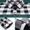 Aoliwen brand men Yellow black Plaid Brushed Long Sleeve Shirt pocket Spring casual men's shirts flannel cotton soft fit 210721