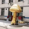 Aangepaste gouden opblaasbare paddestoel 3m gigantische lucht geblazen paddestoelen replica ballon voor muziekfestival evenementen decoratie