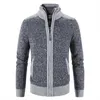 Männer Pullover Mantel Mode Patchwork Strickjacke Männer Gestrickte Pullover Jacke Slim Fit Stehkragen Dicke Warme Strickjacke Mäntel Männer 211018