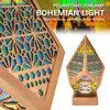 Nattlampor Lampa Trä Bohemian Light Romantic Star Floor Färgglada 3D Projektion Hollow Art Crafts Presenter