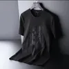 メンズTシャツピュアコットン半袖Tシャツ2021夏大型トレンドカジュアル重産業刺繍修理ボディシャツトップ