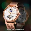 SKMEI Automatic Mechanical Watch Men Fashion Hollow Automatic Mens Wristwatches Moon Phase Luxury Business Reloj Hombre 9220 Q0524