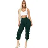 Venda cor sólida moda calça casual macacão com cinto alta cintura calças legal menina dança k-pop mulheres sweatpants 210525