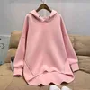 Mulheres Hoodies Moletom Outono Coreano Fino Manga Longa Zíper Lateral Harajuku Solto Pulôveres Oversized Feminino Sudadera Mujer 211224