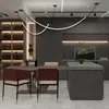 Konstinredning Långtyp LED Pendant Lamp Lighting Modern Designer Line för Office / Dinning Room / Bar Luster Armatur Lampara