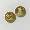 10 Pcs Non Magneitc Freedom 2011 Badge Real Gold Plated Liberty Eagle Statue 32.6 Mm Collectible Home Decoration Commemorative coin