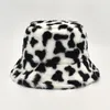 Emmer Hoeden Harige Print Vrouwen Mannen Pluche Cap Warm Nepbont Zachte Vissershoed Verstelbare Winter Lente 2243