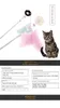 Cat Toys Faux Feather Teaser Wand Pom Fairy Bell Kattunge Toy Interaktiv Plast Tassel Stick Pet Supplies