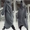 Fashion Long Design Hoodies Man Long Sleeve Hooded Unisex Long Coat Zipper Fleece Lined Winter Hoodie Sudaderas Hombre 220121