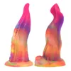 Nxy dildo's anale speelgoed yocy nieuwe lichtgevende kleur siliconen penis tong octopus baard masturbatie apparaat plug plezier voor mannen en vrouwen 0225