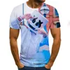 2020 di estate della maglietta Degli Uomini Streetwear O Collo Manica Corta Magliette Magliette e camicette di Stile Punk Vestiti Maschili Casual 3D Stampa Tshirt X0621