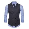 Marca terno colete homens jaqueta sem mangas bege cinza marrom vintage vintage moda primavera outono plus size waistcoat 210923