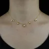 925 sterling silver guldfärg blomma choker mode smycken 2021New krans blomma lämnar format lager halsband för kvinnor Q0531