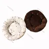 Letter Pattern Dog Pads Soft Velvet Kennels Classic Casual Round Pet Mats Simple Warm Cushion For Pets