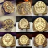 Luxury Gold Plated Coat of Arms Sweet Signet graverade ringar för män Kvinnor Hip Hop Dance Party Court Style Ring Smycken Gift89802906858127