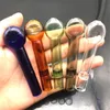 Wholesale Colorful MINI 8CM Glass cigarette filter pipe Pyrex One Hitter tobacco smoking dry herb pipes