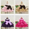 détail enfants robe 1 pcs/lot filles Haute qualité Princesse Grand bowknot e pour l'été rouge rose 210615