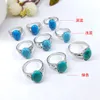 Solitaire Jewelrywhole 50pcs Mix Styles Colorful Turquoise Stone Rings For Women Ladies Fashion Jewelry Ring Brand Drop Delive8154657