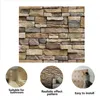 Bakgrundsbilder Heminredning 3D PVC Träkornvägg klistermärken Papper Brick Stone Wallpaper Rustik Effekt Selfadhesive Sticker Room2209045