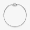 925 Sterling Silver Mesh Armband för kvinnor Passa Pandora Charms med Logo Design Toppkvalitet Fina Smycken Lady Gift