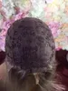 Syntetiska peruker Lång rak vågmekanism naturlig ombre grå blond cosplay hårvärmebeständig fiber för svarta vita kvinnor