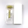 Masseur facial en pierre de tête de vague à pointe unique de rouleau de jade naturel vert pour le cou d'oeil ascenseur mince détendez-vous amincissant des outils relaxants JD020