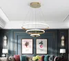 Chrome vergulde Moderne LED Hanglampen voor Dineren Kamer Woonkamer Nordic Lamp Moderno Luster 4/3/2/1 Ringen Hanglamp