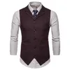 Gilet da uomo Autunno Inverno Gilet da uomo Casual Slim Fit Fashion Dots Stampato Business Leisure Abito senza maniche spesso Abito da uomo