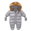 -30 graus de inverno russo bebê snowsuit engrossar encapuçado algodão macacão macacos nascidos meninas jumpsuit toddler snow terno 211011